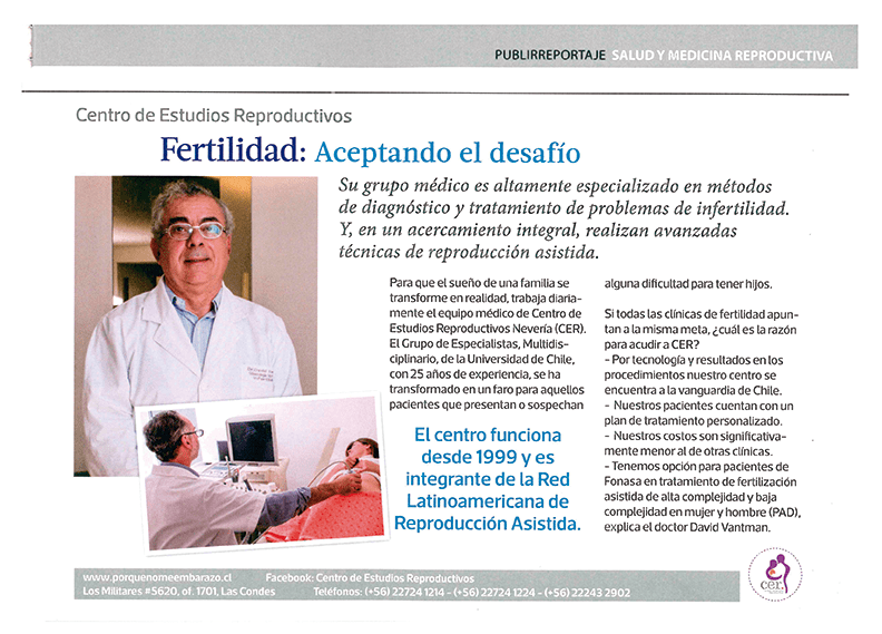 En Clínica CER somos especialista en tratar los problemas de fertilidad. Todos nuestros Ginecólogos poseen la subespecialidad en infertilidad. www.cer.cl